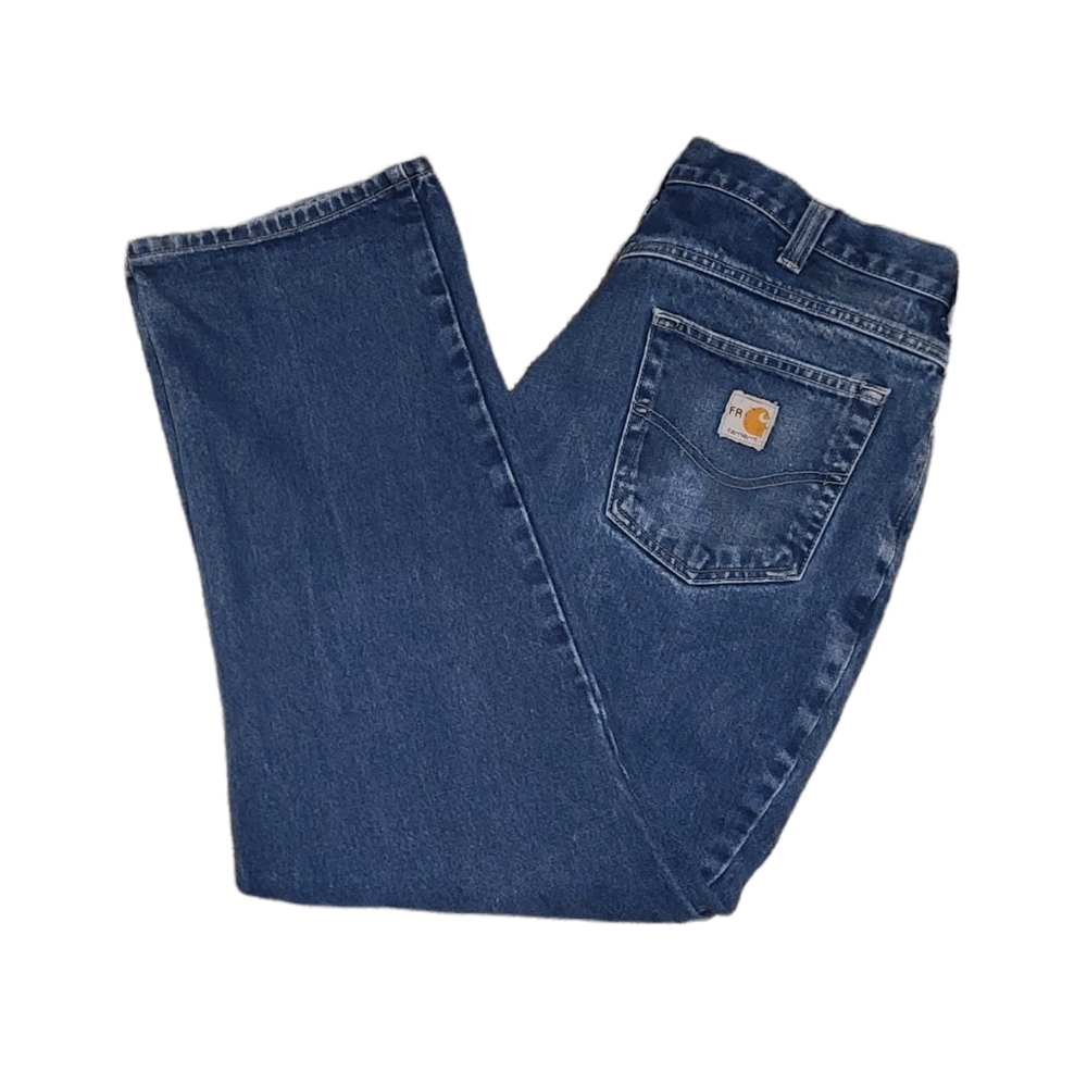 Carhartt Fire Resistant Blue Jeans Straight Leg Pants